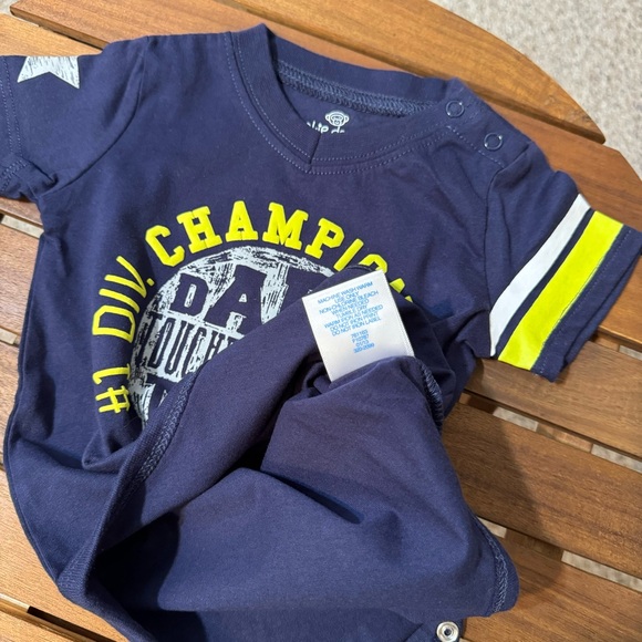 Okie Dokie Baby Boy Graphic Football Bodysuit /Dad’s Touchdown tyke/Champion - Picture 7 of 8